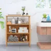 Hivvago Bamboo Bathroom Floor Storage Cabinet With Shutter Doors-natural