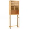 Hivvago Bamboo Over The Toilet Storage Cabinet Bathroom With Adjustable Shelf-natural