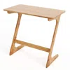 Hivvago Bamboo Z-shaped Spacious Sofa Side Table With Space-saving Tabletop-natural