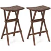 Hivvago Bar Stools Set Of 2 With Saddle Seat And Footrest For Kitchen Island And Balcony
