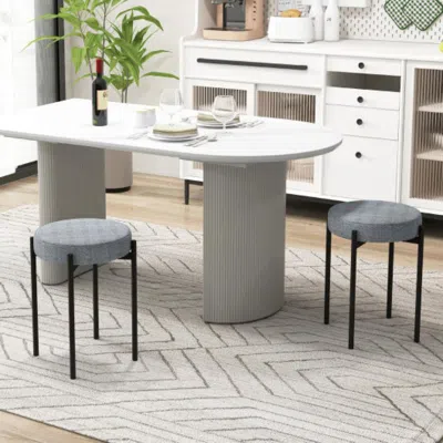 Hivvago Bar Stools Set Of 4 Upholstered Kitchen Stools With Foot Pads-light Gray