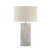 Hivvago Bard 30 Inch Table Lamp, Accent Cylindrical Base, Ivory Oval Fabric Shade In White