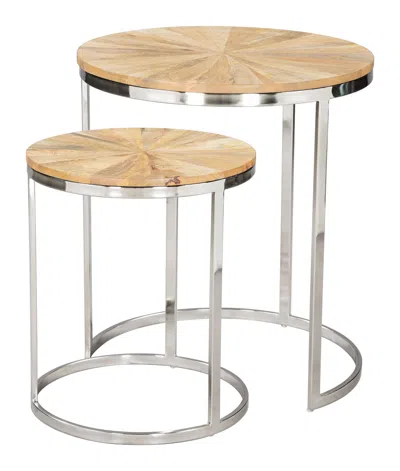 Hivvago Bari Nesting Table Set (2-piece) Natural In Neutral