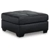 Hivvago Barl Oversized Ottoman, Classic Black Faux Leather Cushion, 36 Inch In Black