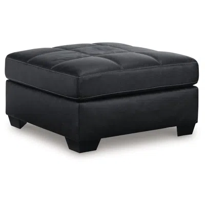 Hivvago Barl Oversized Ottoman, Classic Black Faux Leather Cushion, 36 Inch