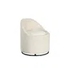 Hivvago Barrel Chair With Storage 360â° Swivel Upholstered Vanity Chair In White