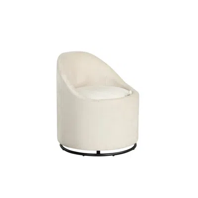 Hivvago Barrel Chair With Storage 360â° Swivel Upholstered Vanity Chair In White