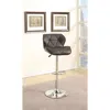 Hivvago Barstool With Gaslight In Tufted Leather Dark Brown Set Of 2 In Brown