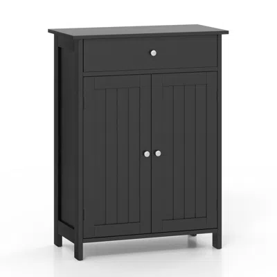 Hivvago Bathroom Floor Cabinet Freestanding Storage Organizer With 2 Doors