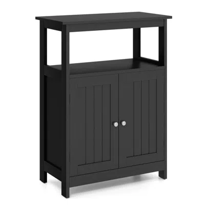 Hivvago Bathroom Floor Cabinet Freestanding Storage Organizer With Open Compartment