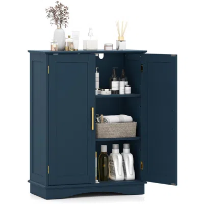 Hivvago Bathroom Floor Storage Cabinet With 2 Doors And Adjustable Shelves