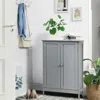 Hivvago Bathroom Floor Storage Double Door Cupboard Cabinet-gray
