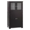 Hivvago Bathroom Floor Storage Locker Kitchen Cabinet With Doors And Adjustable Shelf-brown