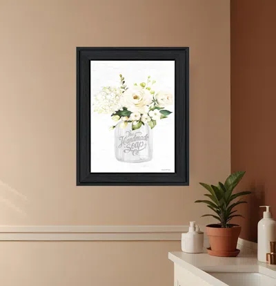 HIVVAGO BATHROOM FLOWER JA BLACK FRAMED PRINT BATHROOM WALL ART