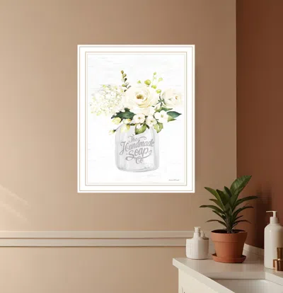 Hivvago Bathroom Flower Ja White Framed Print Bathroom Wall Art
