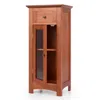 Hivvago Bathroom Freestanding Storage Cabinet With Single Glass Door-brown