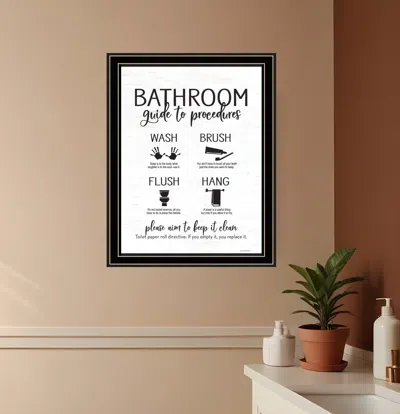 HIVVAGO BATHROOM GUIDE BLACK FRAMED PRINT BATHROOM WALL ART