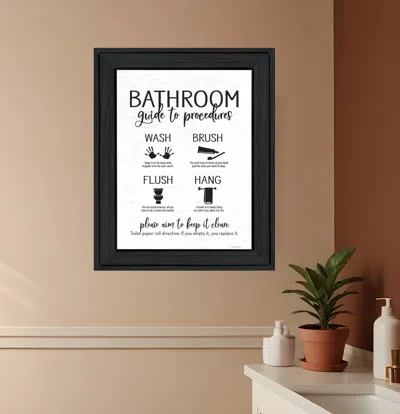HIVVAGO BATHROOM GUIDE BLACK FRAMED PRINT BATHROOM WALL ART
