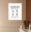 Hivvago Bathroom Guide White Framed Print Bathroom Wall Art In White