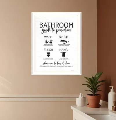 Hivvago Bathroom Guide White Framed Print Bathroom Wall Art