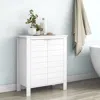 Hivvago Bathroom Linen Cabinet With Storage Shelf In White Wood Finish In White