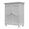 Hivvago Bathroom Linen Storage Floor Cabinet With 2-doors In White Wood Finish In White