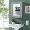 Hivvago Bathroom Mirror Cabinet Wall Mounted Adjustable Shelf Medicine Storage-gray