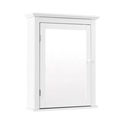 Hivvago Bathroom Mirror Cabinet Wall Mounted Adjustable Shelf Medicine Storage-white