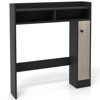 Hivvago Bathroom Over The Toilet Floor Storage Organizer With Adjustable Shelves-black