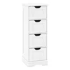 Hivvago Bathroom Storage Cabinet With Cutout Handles And 4 Drawers In White