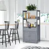 Hivvago Bathroom Storage Cabinet With Drawer And Shelf Floor Cabinet-gray