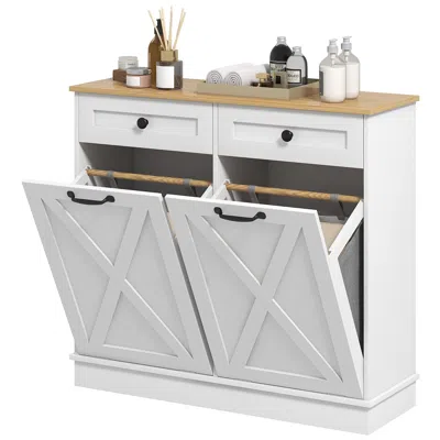Hivvago Bathroom Storage Cabinet With Removable Hampers