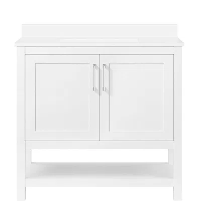 Hivvago Bathroom Vanity With Sink Multi-functional Cabinet - White
