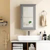 Hivvago Bathroom Wall Cabinet With Single Mirror Door-gray