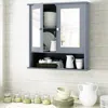 Hivvago Bathroom Wall Mount Mirror Cabinet Organizer-gray