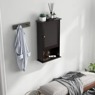 Hivvago Bathroom Wall Mount Storage Cabinet Single Door With Height Adjustable Shelf-gray