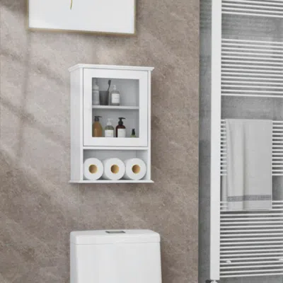 Hivvago Bathroom Wall Mounted Adjustable Hanging Storage Medicine Cabinet-white