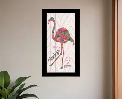 Hivvago Be A Flamingo Black Framed Print Wall Art