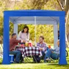 Hivvago Beach Canopy Tent With Detachable Sidewall And Folding Table-blue