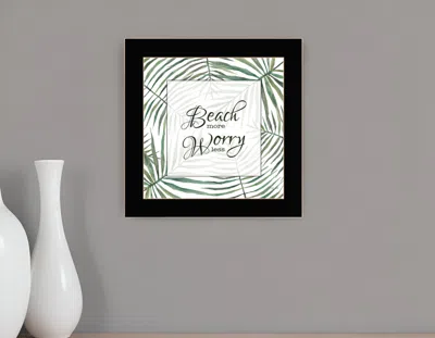 Hivvago Beach More Worry Less Black Framed Print Wall Art