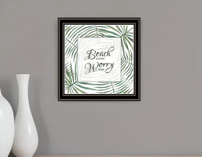 Hivvago Beach More Worry Less Black Framed Print Wall Art