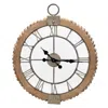 Hivvago Beaded Wood Wall Clock With Metal Face 30"h In Brown