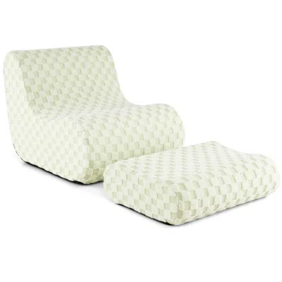 Hivvago Bean Bag Chair With Ottoman And High Elasticity Sponge