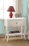 Hivvago Beautiful Wood Nightstand By Edalene, Pearl White