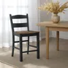 Hivvago Becy Counter Height Chair Set Of 2, 24 Inch, Black And Brown Wood In Brown