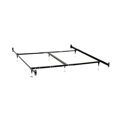 Hivvago Bed Frame, Queen Or King, 6 Metal Legs With Adjustable Glides, Matte Black