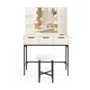 Hivvago Bedroom Makeup Vanity Desk With Hollywood Mirror And Lights-white