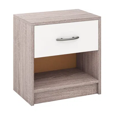 Hivvago Bedside Table Nightstand With Drawer And Open Storage Shelf