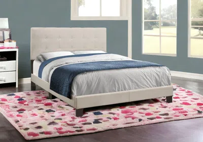 Hivvago Beige Queen Upholstered Bed Frame In Multi