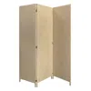 Hivvago Beige Upholstered 3 Panel Room Divider Screen In Neutral